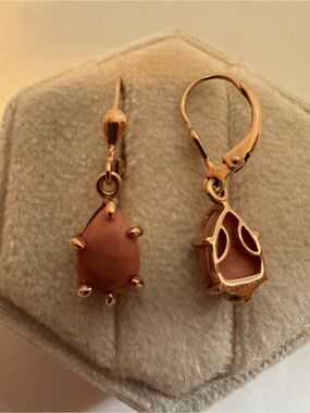 Designer Rose Gold Plated 925 Sterling Silver Coral Earrings